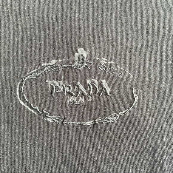 Prada Charcoal Men's Short Sleeve Tee - Picture 3 of 16